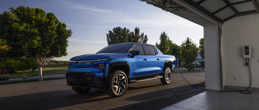 Blue Chevy EV Truck